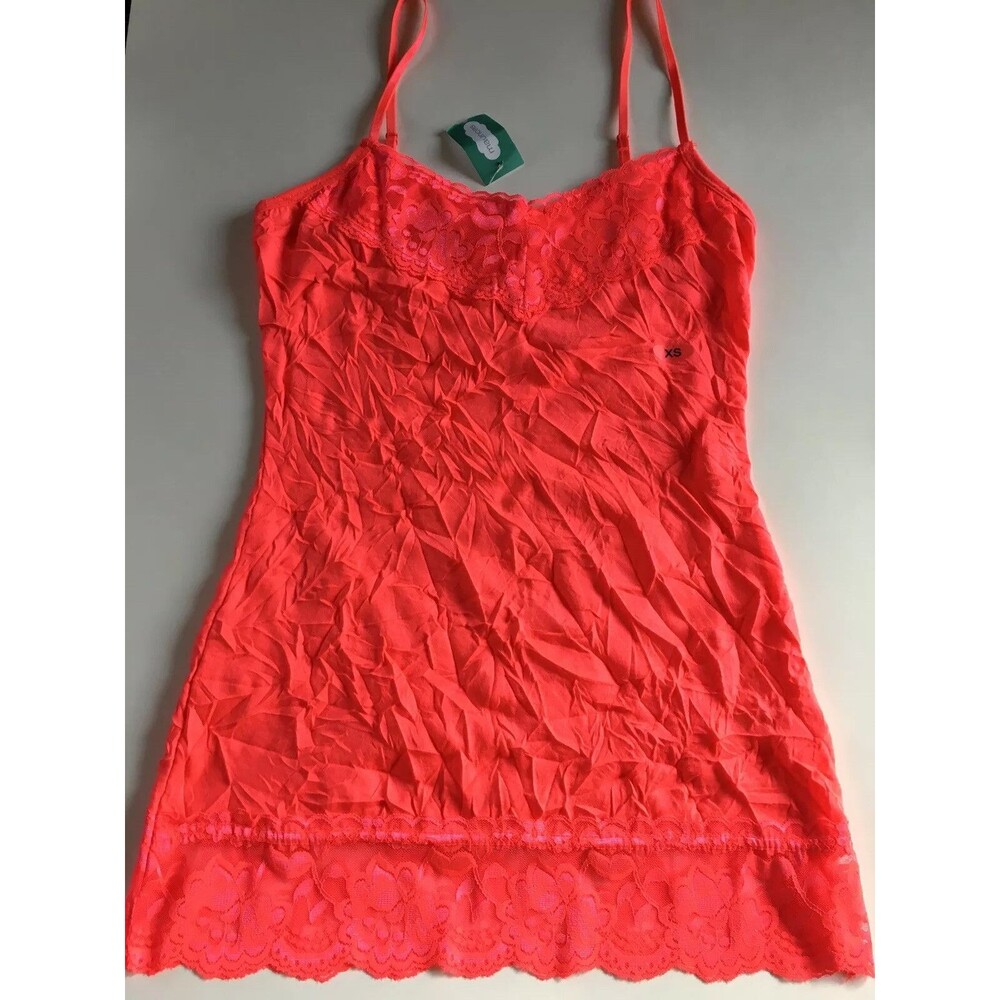 Maurices Bright Coral Women’s Tank XS Crinkle Cami Fairy Y2K Layer Festival